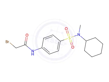 Chemical structure of 2-Bromo-N-(4-{[cyclohexyl(methyl)amino]-sulfonyl}phenyl)acetamide