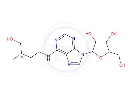 Chemical structure of R-(-)-Dihydrozeatin Riboside