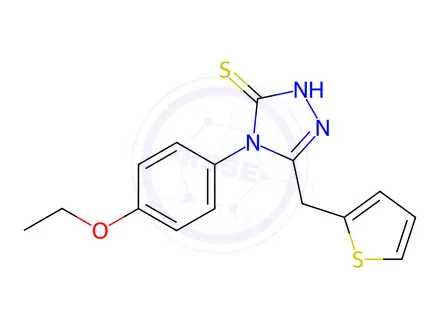 Chemical structure of 4-(4-ethoxyphenyl)-5-(thiophen-2-ylmethyl)-4H-1,2,4-triazole-3-thiol