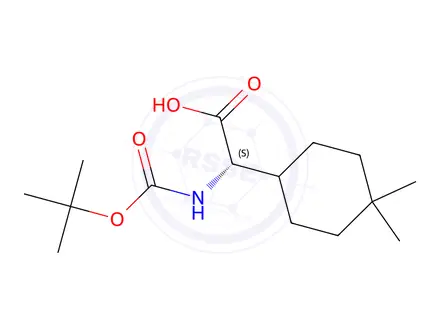 Chemical structure of (S)-2-((tert-Butoxycarbonyl)amino)-2-(4,4-dimethylcyclohexyl)acetic acid