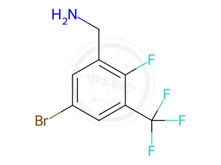 Chemical structure of (5-Bromo-2-fluoro-3-(trifluoromethyl)phenyl)methanamine