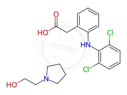 Chemical structure of Diclofenac Epolamine