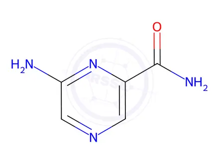 Chemical structure of Pyrazinecarboxamide, 6-amino-(8CI,9CI)