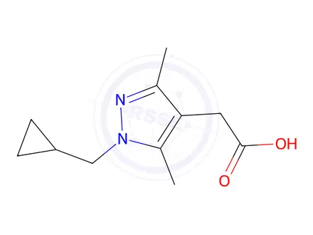Chemical structure of 2-[1-(cyclopropylmethyl)-3,5-dimethyl-1H-pyrazol-4-yl]acetic acid