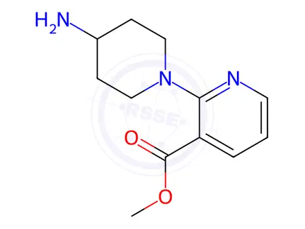 Chemical structure of 4-AMino-3,4,5,6-tetrahydro-2H-[1,2']bipyridinyl-3'-carboxylic acid Methyl ester dihydrochloride, 98+% C12H19Cl2N3O2, MW: 308.21