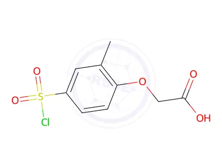 Chemical structure of 2-[4-(chlorosulfonyl)-2-methylphenoxy]acetic acid