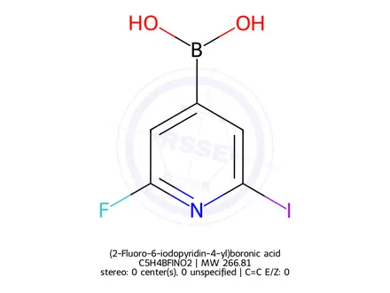 Chemical structure of (2-Fluoro-6-iodopyridin-4-yl)boronic acid