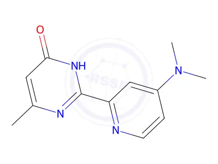 Chemical structure of 2-(4-(Dimethylamino)pyridin-2-yl)-6-methylpyrimidin-4-ol