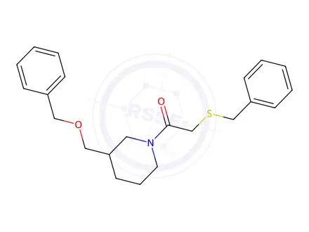 Chemical structure of 1-(3-((Benzyloxy)methyl)piperidin-1-yl)-2-(benzylthio)ethan-1-one