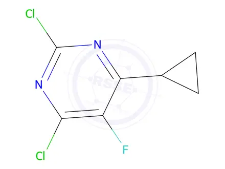 Chemical structure of 2,4-Dichloro-6-cyclopropyl-5-fluoropyrimidine