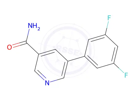 Chemical structure of 5-(3,5-Difluorophenyl)nicotinamide