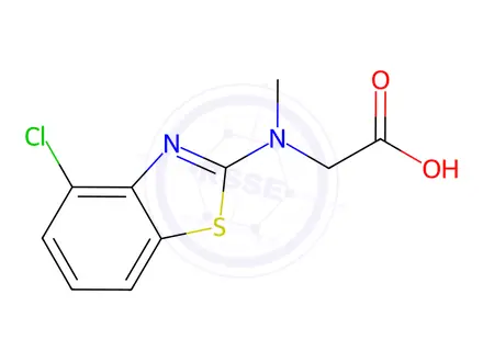 Chemical structure of n-(4-chloro-1,3-benzothiazol-2-yl)-n-methylglycine