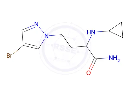 Chemical structure of 4-(4-Bromo-1h-pyrazol-1-yl)-2-(cyclopropylamino)butanamide