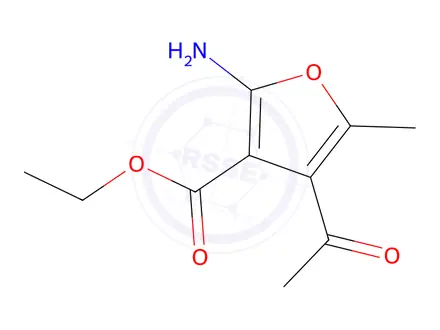 Chemical structure of Ethyl 4-acetyl-2-amino-5-methylfuran-3-carboxylate