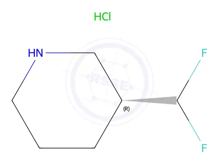 Chemical structure of (R)-3-(difluoromethyl)piperidine hydrochloride