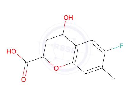 Chemical structure of 6-Fluoro-4-hydroxy-7-methylchromane-2-carboxylic acid