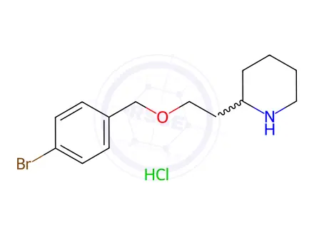 Chemical structure of 2-{2-[(4-Bromobenzyl)oxy]ethyl}piperidine hydrochloride
