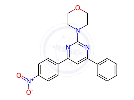 Chemical structure of 4-[4-(4-Nitrophenyl)-6-phenylpyrimidin-2-yl]morpholine