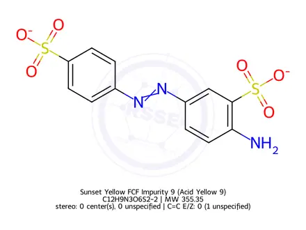 Chemical structure of Sunset Yellow FCF Impurity 9 (Acid Yellow 9)