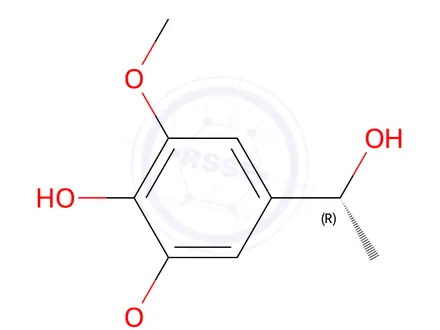 Chemical structure of (r)-4-(1-Hydroxyethyl)-2,6-dimethoxyphenol