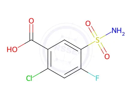 Chemical structure of 2-​Chloro-​4-​fluoro-​5-​sulfamoylbenzoic acid