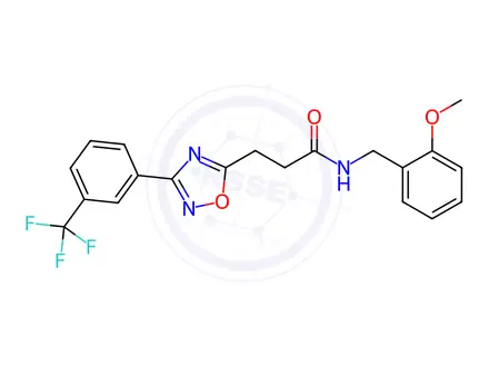 Chemical structure of N-(2-methoxybenzyl)-3-(3-(3-(trifluoromethyl)phenyl)-1,2,4-oxadiazol-5-yl)propanamide