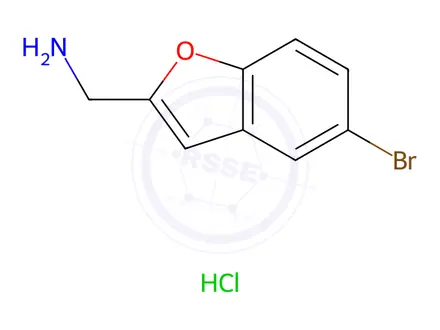 Chemical structure of (5-Bromo-1-benzofuran-2-yl)methanamine hydrochloride