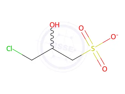 Chemical structure of Sodium 3-chloro-2-hydroxypropanesulphonate hemihydrate