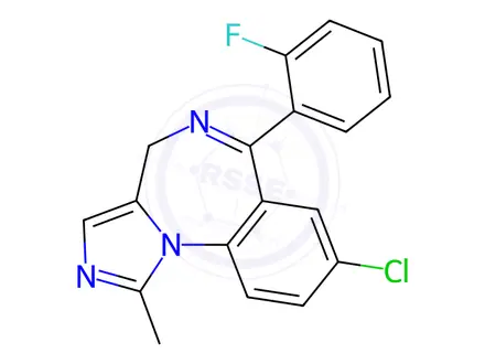 Chemical structure of Midazolam Impurity F BP standard
