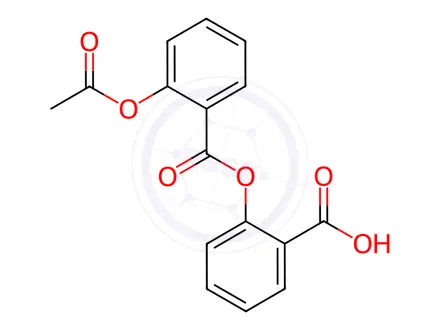Chemical structure of L-lysine, compound with o-carboxyphenyl o-acetoxybenzoate (1:1)