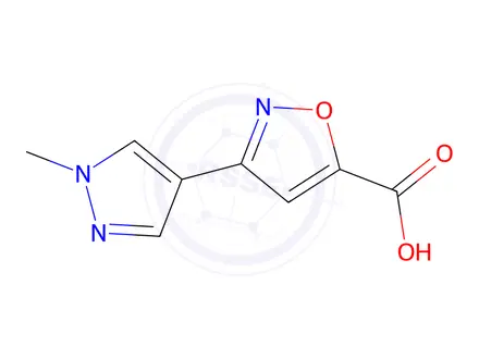 Chemical structure of 3-(1-Methyl-1H-pyrazol-4-yl)-5-isoxazolecarboxylic acid