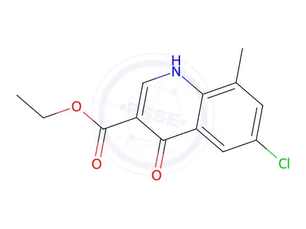 Chemical structure of 6-Chloro-4-hydroxy-8-methylquinoline-3-carboxylic Acid Ethyl Ester