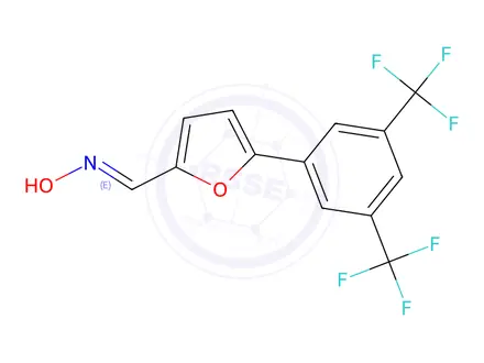 Chemical structure of 5-[3,5-Bis(trifluoromethyl)phenyl]-2-furaldehyde oxime
