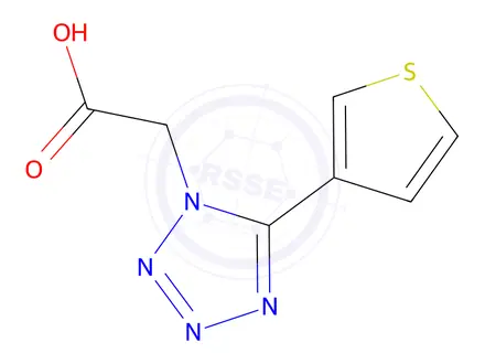 Chemical structure of 2-[5-(thiophen-3-yl)-1H-1,2,3,4-tetrazol-1-yl]acetic acid