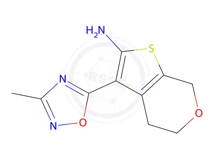 Chemical structure of 3-(3-methyl-1,2,4-oxadiazol-5-yl)-4,7-dihydro-5h-thieno[2,3-c]pyran-2-amine