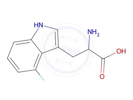Chemical structure of 2-Amino-3-(4-fluoro-1H-indol-3-yl)propanoic acid