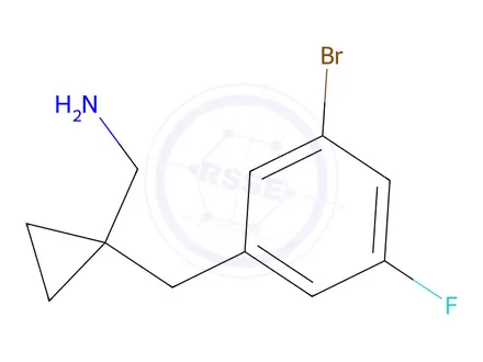 Chemical structure of (1-(3-Bromo-5-fluorobenzyl)cyclopropyl)methanamine