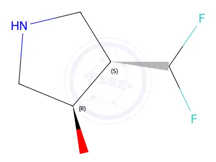 Chemical structure of rel-(3R,4S)-4-(Difluoromethyl)pyrrolidin-3-ol
