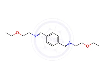 Chemical structure of N,N'-(p-phenylenedimethylidyne)bis(2-ethoxyethylamine)