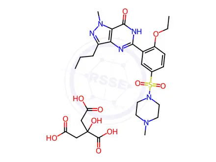 Chemical structure of Sildenafil citrate