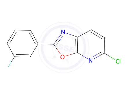 Chemical structure of 5-Chloro-2-(3-fluorophenyl)oxazolo[5,4-b]pyridine