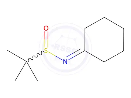 Chemical structure of N-cyclohexylidene-2-methylpropane-2-sulfinamide