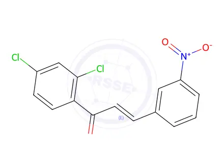 Chemical structure of (2E)-1-(2,4-Dichlorophenyl)-3-(3-nitrophenyl)prop-2-en-1-one