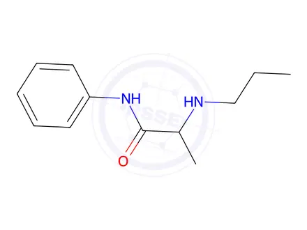 Chemical structure of (RS)-N-Phenyl-2-(propylamino)propanamide