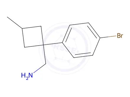 Chemical structure of (1-(4-Bromophenyl)-3-methylcyclobutyl)methanamine