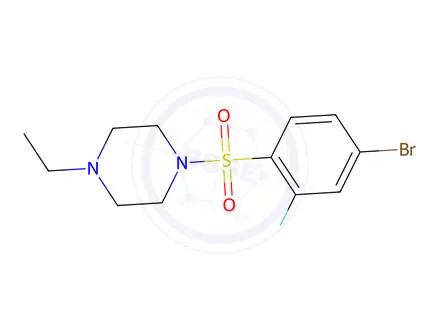 Chemical structure of 1-[(4-bromo-2-fluorophenyl)sulfonyl]-4-ethylpiperazine