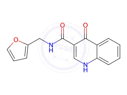 Chemical structure of N-(Furan-2-ylmethyl)-4-hydroxyquinoline-3-carboxamide
