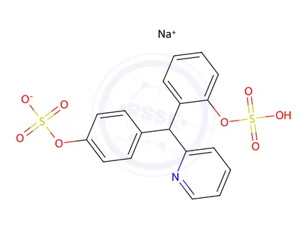 Chemical structure of 2-(pyridin-2-yl(4-(sulfooxy)phenyl)methyl)phenyl hydrogen Sulfate Sodium salt