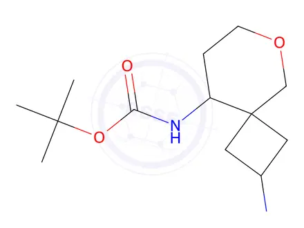 Chemical structure of Tert-butyl (2-amino-6-oxaspiro[3.5]Nonan-9-yl)carbamate