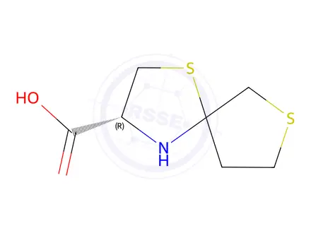 Chemical structure of (3R)-1,7-dithia-4-azaspiro[4.4]Nonane-3-carboxylic acid